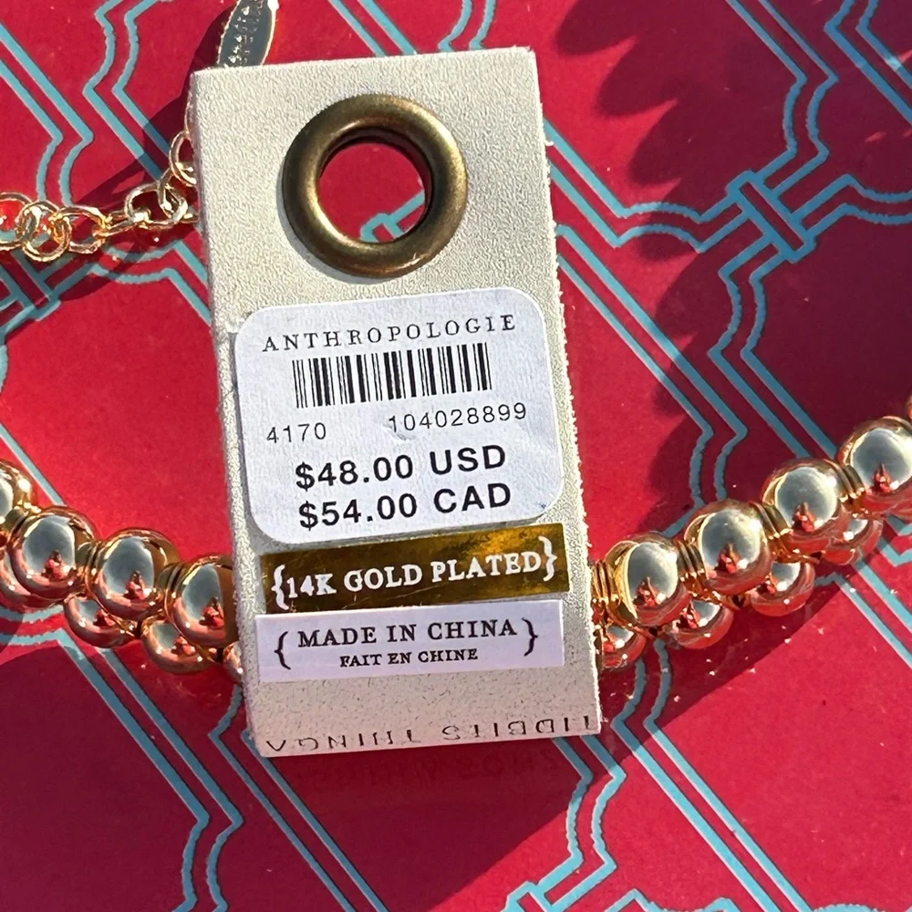 Anthropologie Gold Beaded Necklace - Picture 11 of 11